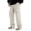 Мужские однотонные свободные прямые брюки с широкими штанинами, мужские повседневные модные комбинезоны
