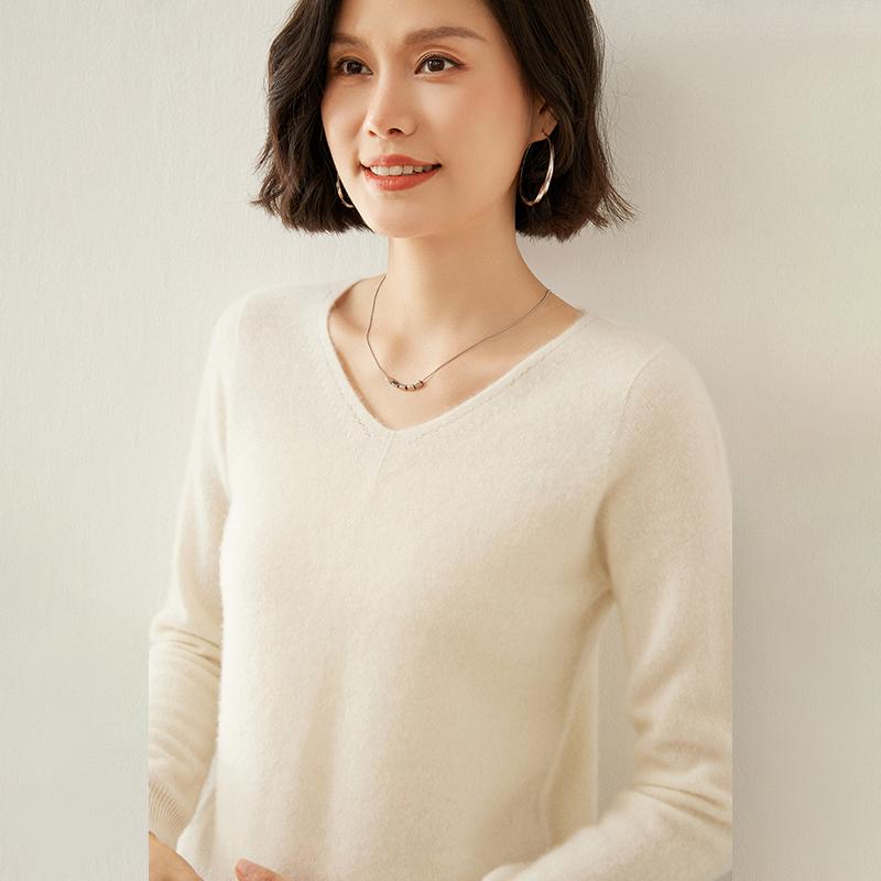 Женский кашемировый свитер Qinghe cashmere 100% кашемир осенне-зимний кашемировый пуловер мягкий и теплый