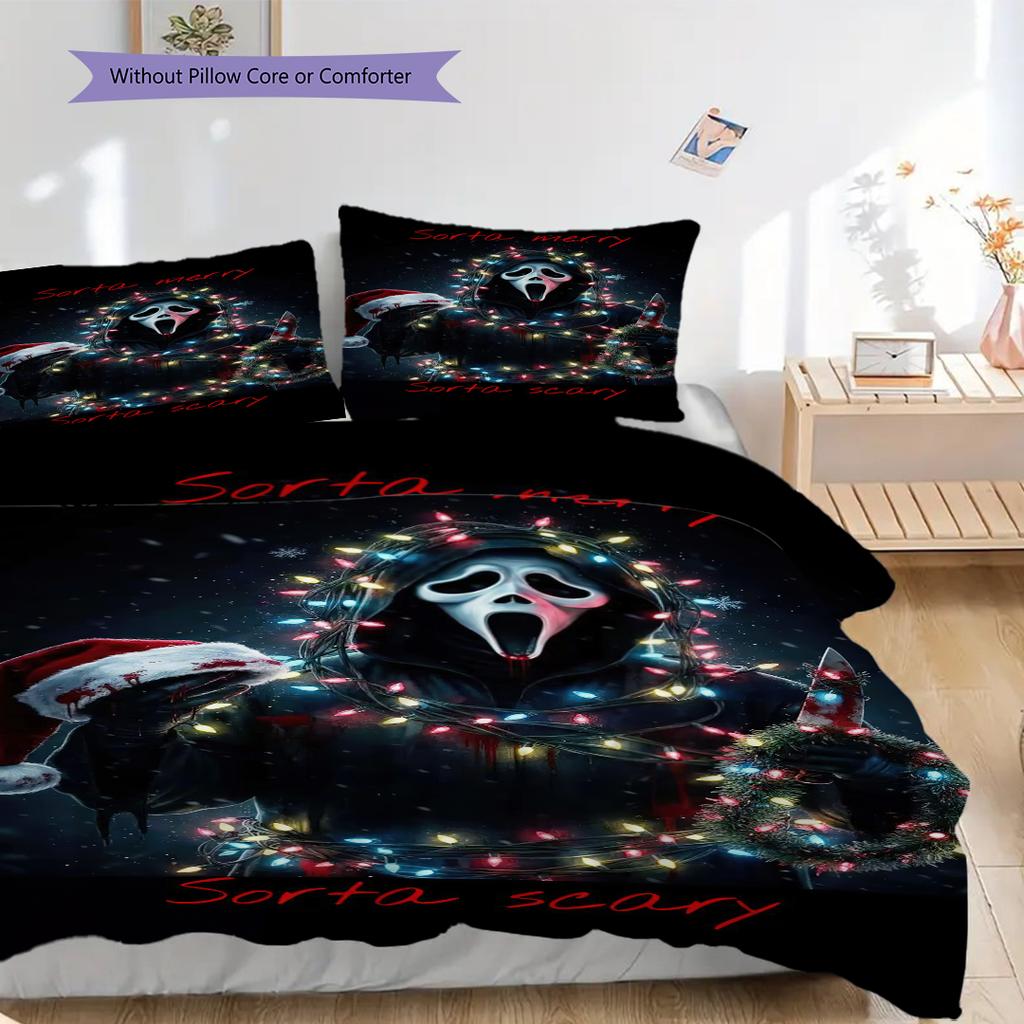 Funny Ghostface Halloween Threepiece Set Without Core 1 Duvet Cover 2 Pillowcase Without Core Christmas Birthday Gift