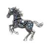 Luxury Rhinestone Horse Brooches Casual Metal Badge Pin Vintage Zodiac Animal Lapel Pins  for Women