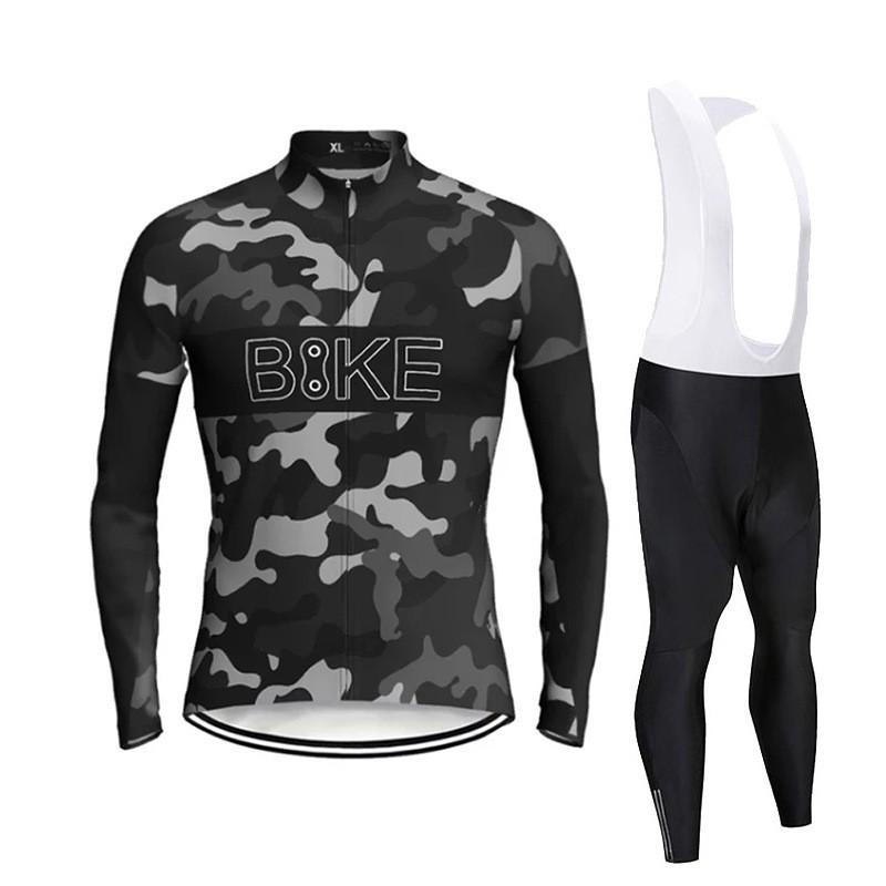 Long Sleeve Cycling Jersey Set Unisex Breathable Training Wear