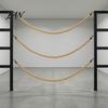 Woven Barrier Rope 1/1.5/2M Natural Braided Jute Rope, Heavy Duty Twine Queue Control for Crafts, with Metal Hooks