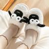 Мультяшные хлопковые тапочки для пар с милыми маленькими овечками для мужчин и женщин, зимние домашние теплые удобные домашние нескользящие хлопковые тапочки