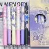6pcs/set Butterfly Pens 0.5mm Black Ink Smooth Exam Gel Pen for Student Cute Aesthetic Study Supplies for Girls Back To School