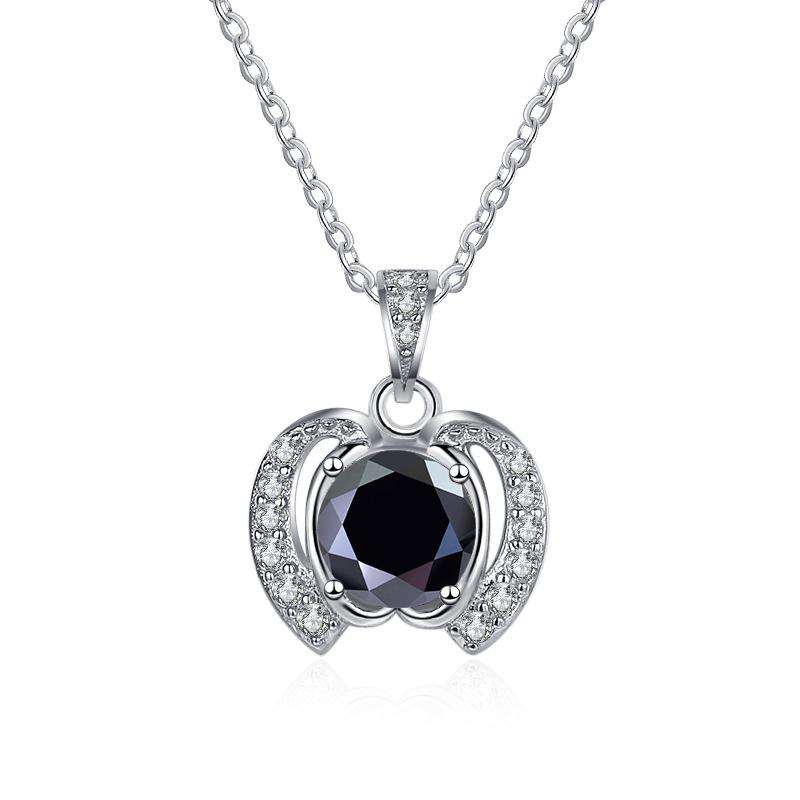 Bague Ringen Трендовое женское круглое ожерелье из муассанита весом 1 карат, подвеска в форме яблока, цепочка на ключицы, серебро 925, ювелирные изделия на Рождество