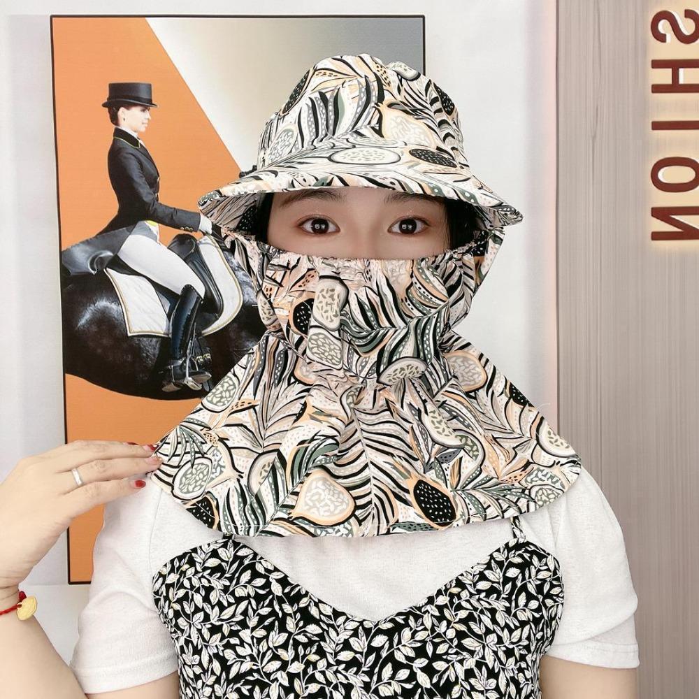 Anti-UV Tea Picking Cap Wide Brim Sunscreen Hat Casual Women's Ponytail Hat Outdoor