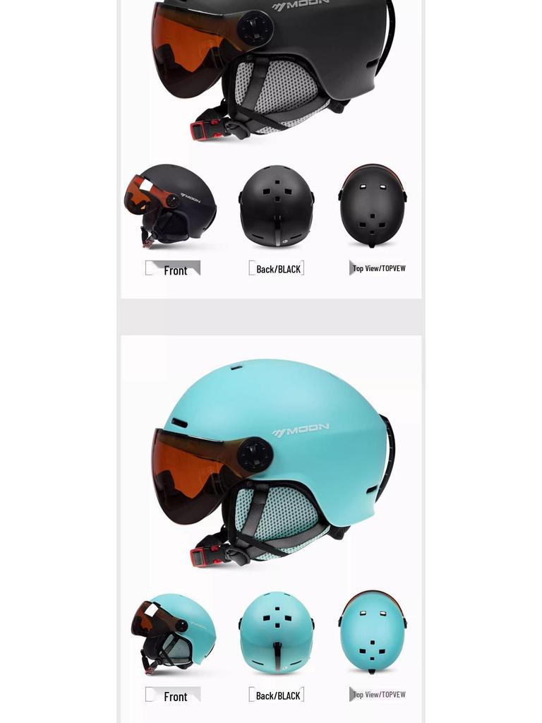 Универсальный горнолыжный шлем с защитными очками: Азиатский крой, ударопрочная конструкция, интегрированная форма для безопасности при езде на велосипеде и в горах.