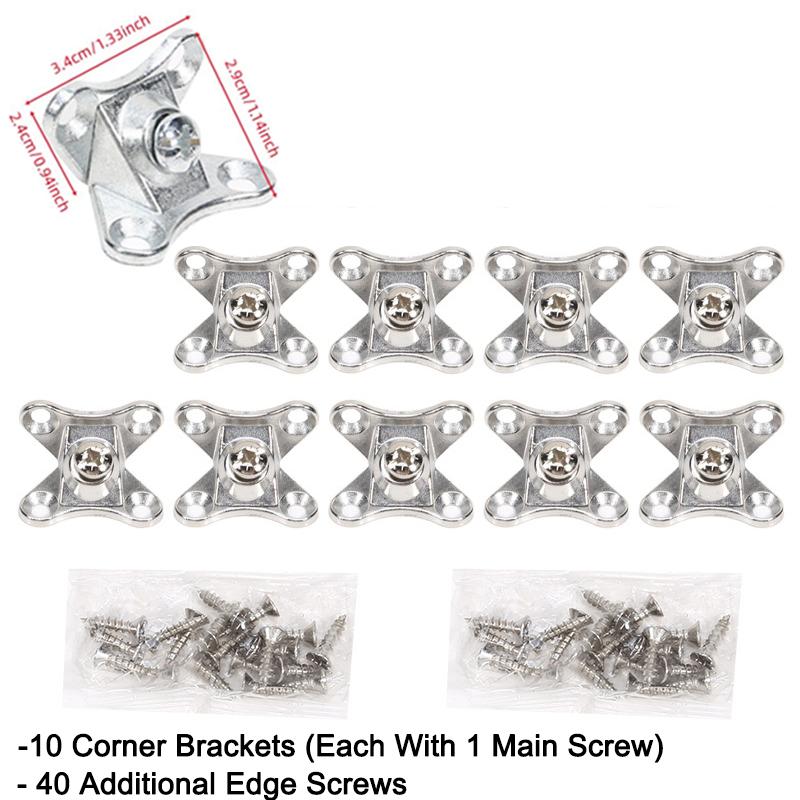 10 шт. угловых кронштейнов из цинкового сплава с винтом, съемный прямоугольный L-образный соединитель для поддержки, держатель, угловая скоба для мебели