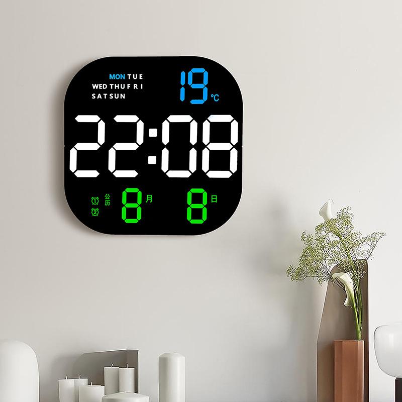 Large Wall Clock Remote Control Dual Alarms Temp Date Week Display Tabletop Alarm Clock Timer Countdown Digital LED Clocks