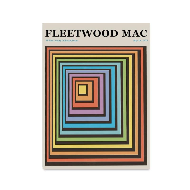 Ретро-музыкальные постеры в исполнении различных групп Fleetwood Mac Картина на холсте Настенное искусство Изображение Tame Impala Music Print Домашний декор