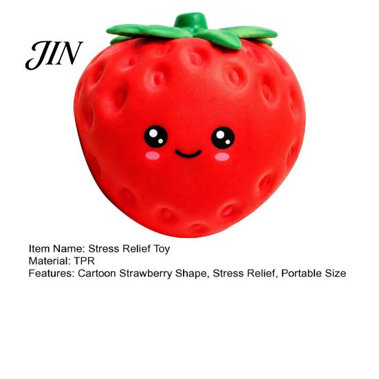 Sensory Stress Toy Cartoon Strawberry Relief Toy, Giant Squeeze Fake Management Fruit Fidget for Home Office School Anxiety