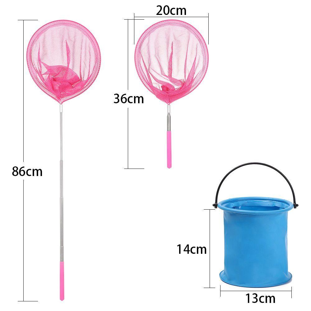 Stainless Steel Rod Catch Tadpole Fish Bucket Bug Catching Net Butterfly Dragonfly Net Insect Cage