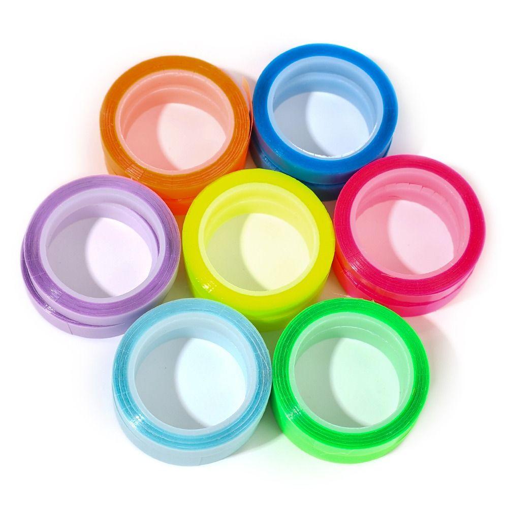 Transparent Fluorescent Index Tabs 5 Rolls Label Stickers Highlighter Sticker  DIY Scrapingbook