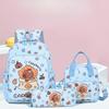 New Children's Backpack Cartoon Cute Elementary School Student Backpack Kapi Barra Capybara Backpack Three Piece Set