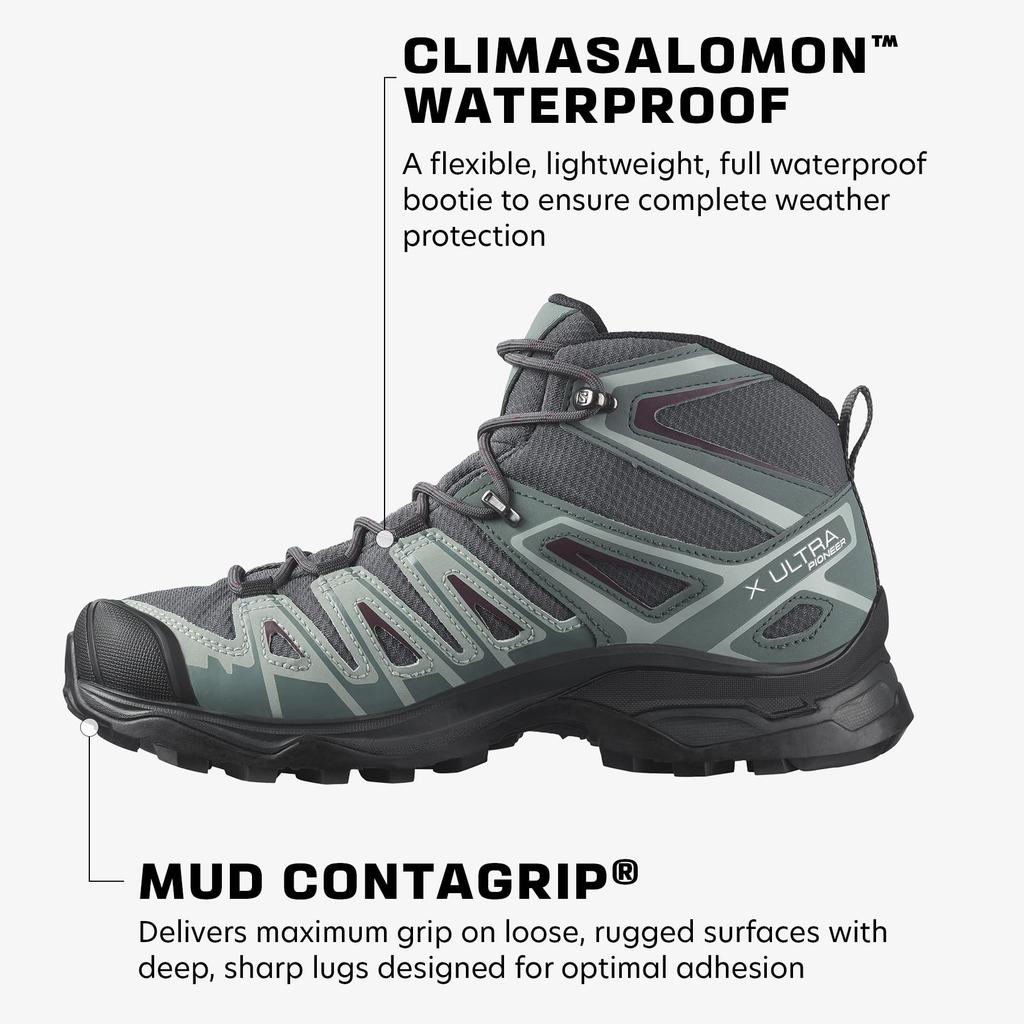 SALOMON Походные ботинки X Ultra Pioneer MID CSWP W L41671200 Tasting см Эбеновое дерево/Штормовая погода/Вино 23.5