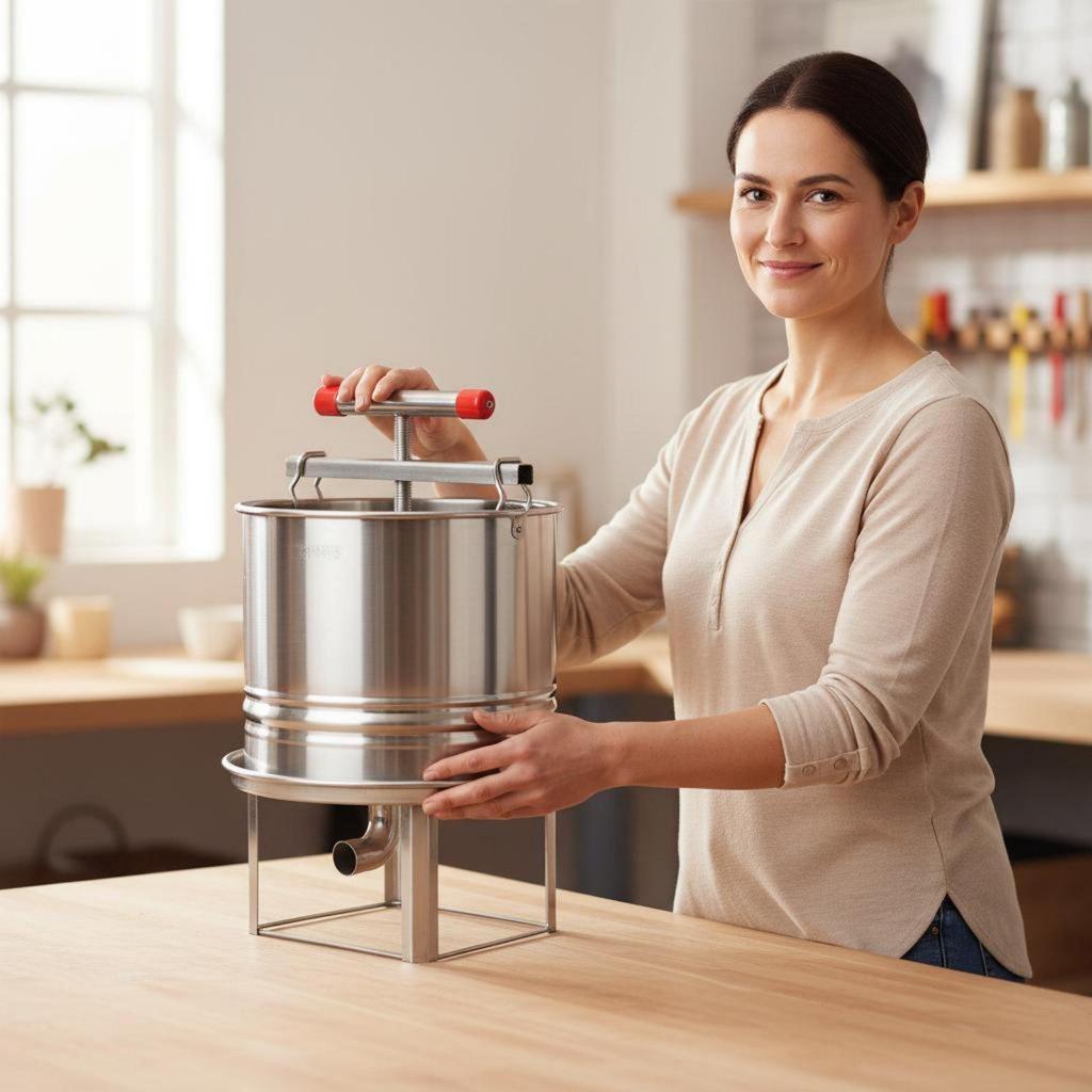 Stainless Steel Honey Press Splash Guard Manual Efficient Separation