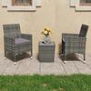 Day and Night - Day and Night Garden Furniture 3 Pieces Synthetic Rattan Gray Tempered Glass