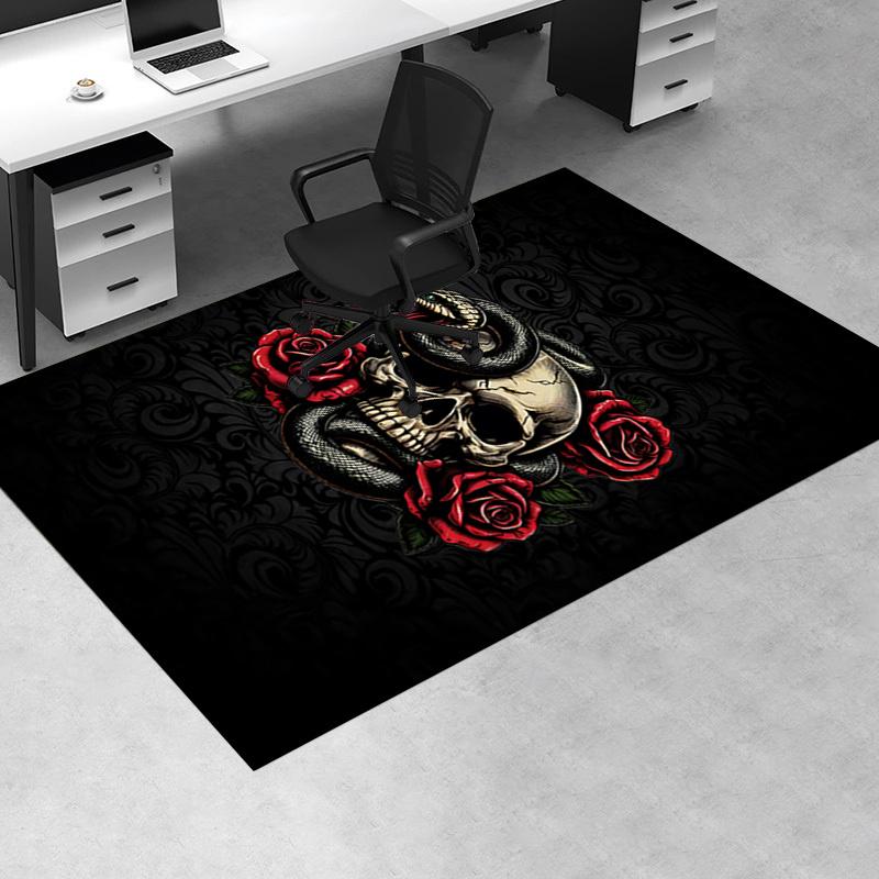 Chair Mat: Gothic Snake & Skull Office Carpet - Large Size, Home Decor, Sofa Rug, Gift for Office or Bedroom0214A