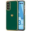 Silicone Case - BOOLING - for Samsung Galaxy A53 5G - Scratch Protection - Heart Pattern - Night Green