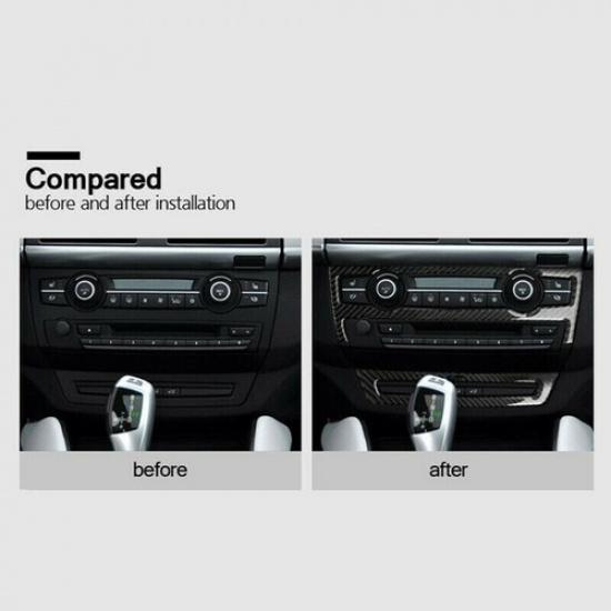 Air Condition Panel Sticker Cover Trim Carbon Fiber For BMW X5 E70 X6 E71