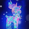 Iridescent Prismatic Christmas Deer Decor LED Deer Night Light Ornaments Colorful Lighted Deer Figurine Holiday Home Decor