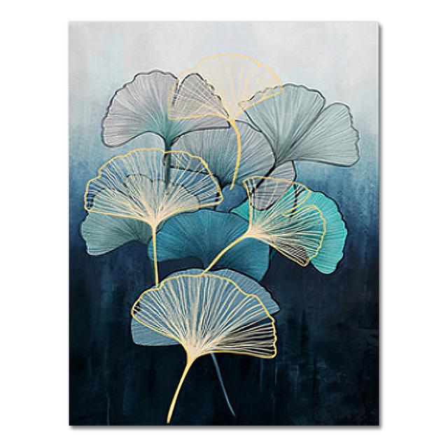 Абстрактные перья и растения, холст, постер, скандинавские настенные художественные картины, печать, листья, декоративная картина для гостиной, домашний декор, без рамки