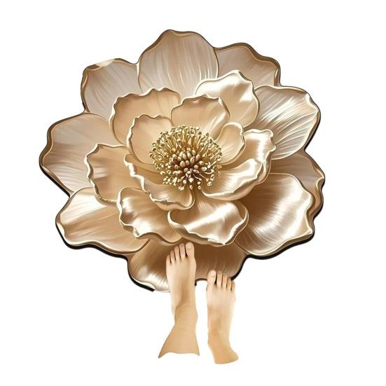 3D Цветочный коврик для пола Нескользящий Реалистичный Цветочный коврик для ванной Декоративный ковер в форме цветка Придверный коврик для гостиной, спальни, прихожей