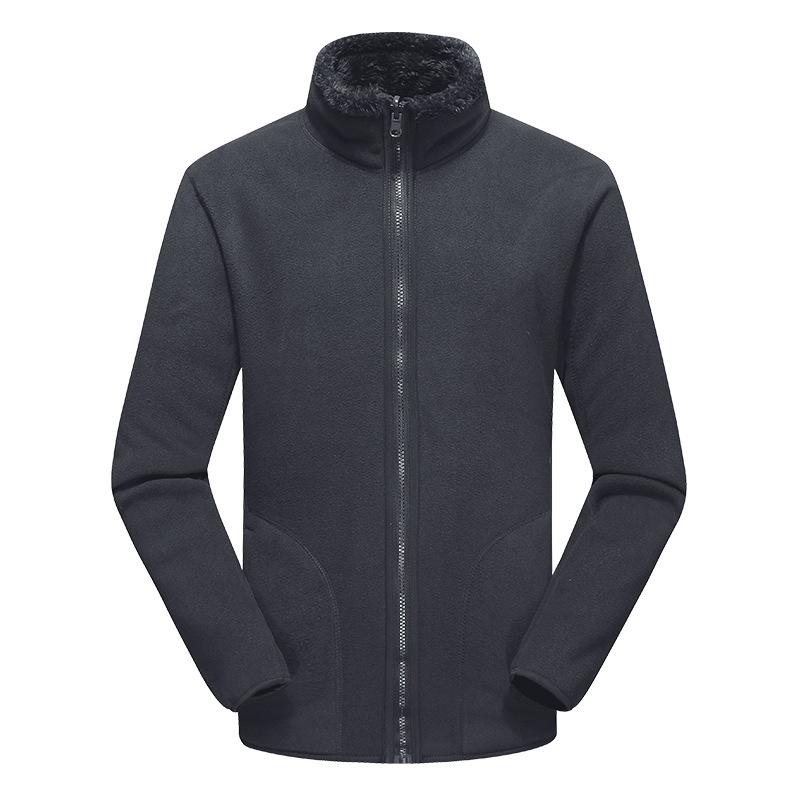 Унисекс флисовая толстая куртка - подкладка из кораллового флиса для осени и зимы