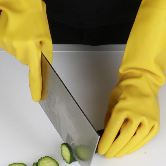 2 Pairs Rubber Dishwashing Gloves Housework Kitchen Car Waterproof Gloves Excellent Grip Protect Care