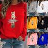 Зимние женские повседневные топы Женский свитшот с принтом Блузка Футболка Свитер