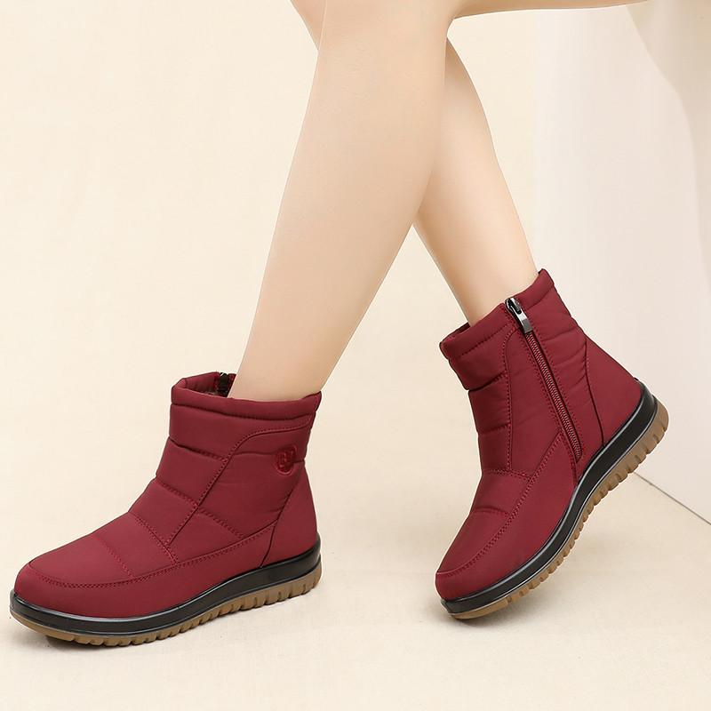 Winter Shoes Waterproof Women's Boots Plush Warm Ankle Boots For Ladies Lightweight Casual Cotton Shoes Female Boots