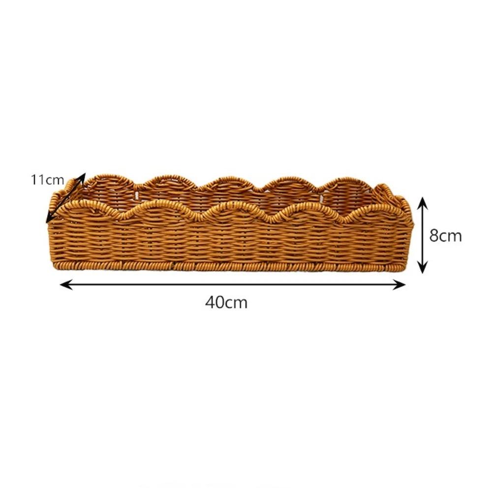 Lightweight Rattan Weave Basket Rectangular Home Organization Basket Home Decoration