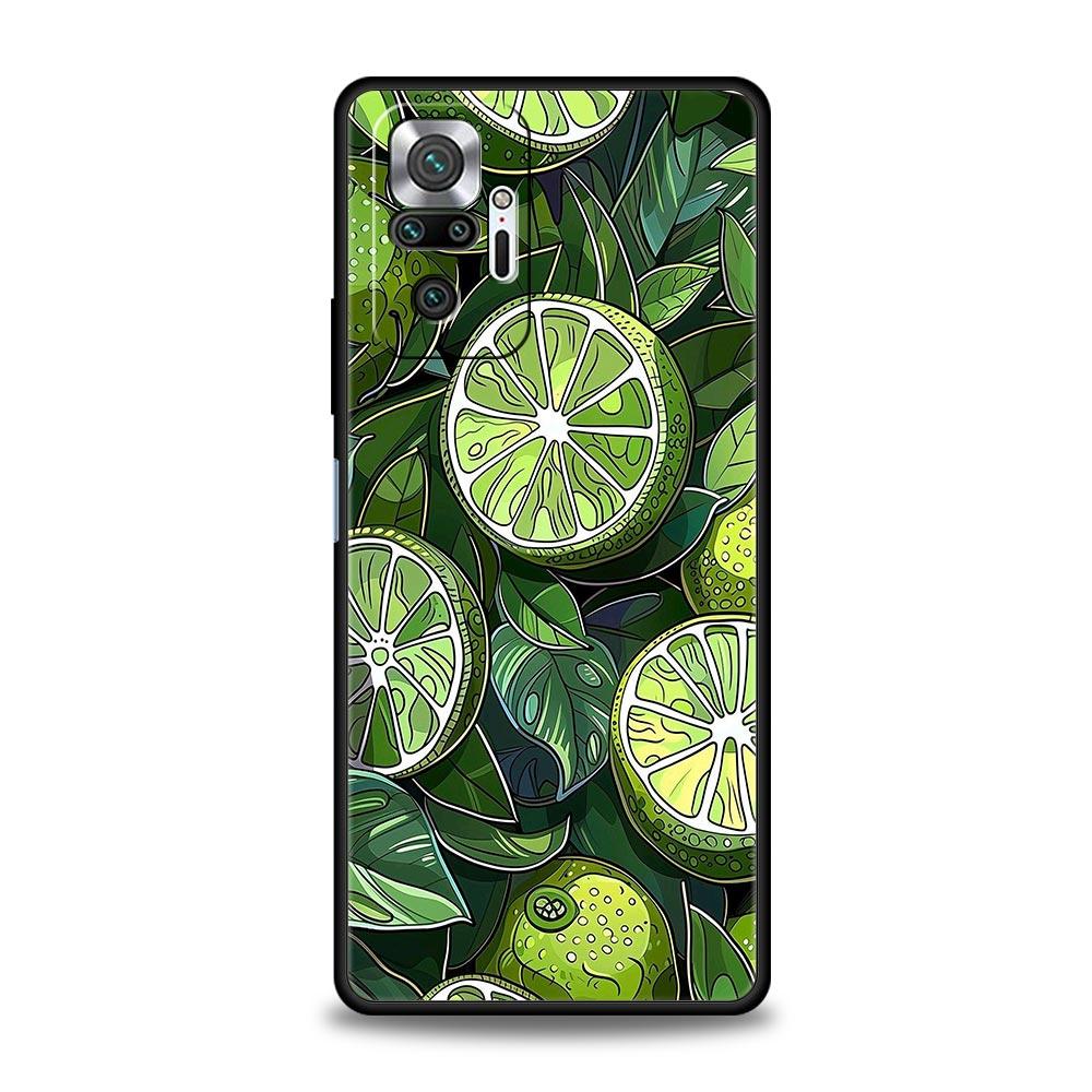 Summer Fresh Fruit Lemon Print Phone Case Cover for Redmi 14C 10C Note 15 14 13 12 10 11 K40 Pro Plus Soft TPU Shockproof Fundas