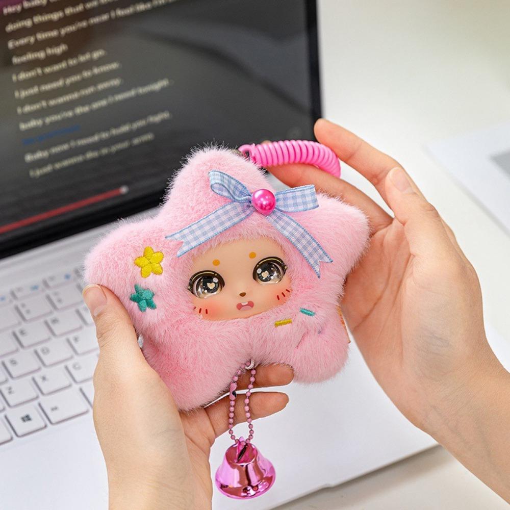 Cartoon Design Lucky Star Plush Keyring Big Eyes Doll Stuffed Plush Toy  Children