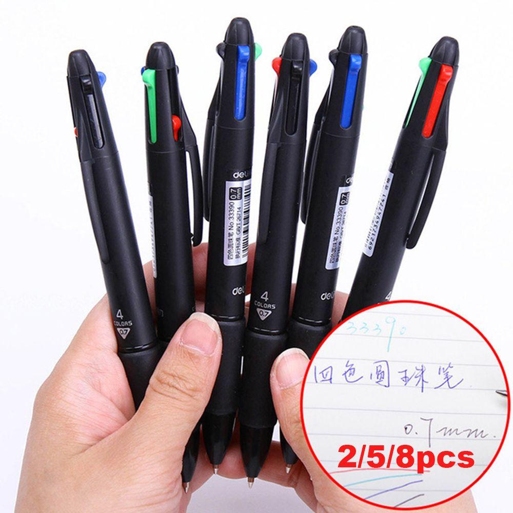 2/5/8pcs 0.7mm Smooth Chunky Plastic Gel Pen Writing Tool 4 in 1 Multicolor Ballpoint Pen