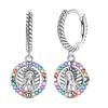 925 Silver Earring Sparkling Colorful Zircon Hoop Earring Round Shape Pendientes Fine Jewelry Gift For Woman
