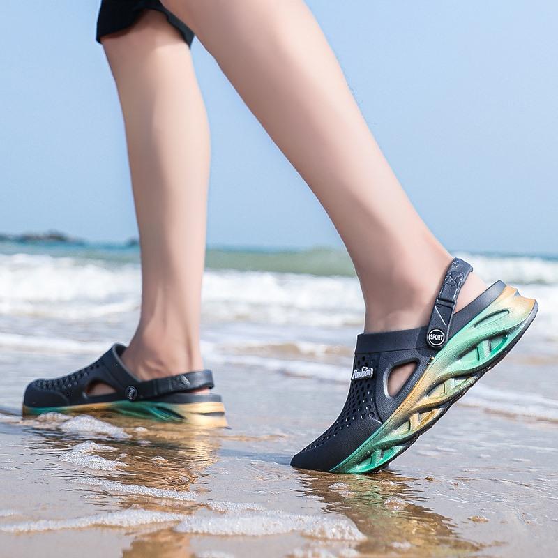 Мужские женские летние сандалии для пляжных видов спорта, парная обувь без шнуровки, тапочки, сабо, водные сандалии