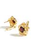 925 Sterling Silver Jewelry Set Flower Design Yellow Clasp Earring Ring Natural Red Garnet Gemstones Fine Jewelry for Women Girls Gift