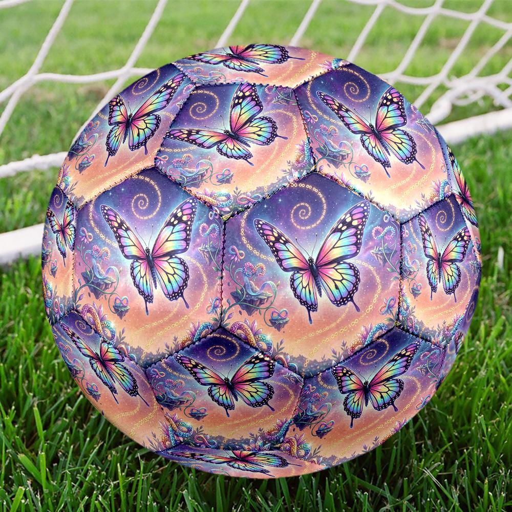 1pc Butterfly Fantasy Themed Soccer Ball, Size 5, Lightweight PVC Material, Outdoor Training Soccer Ball Gift. q62251