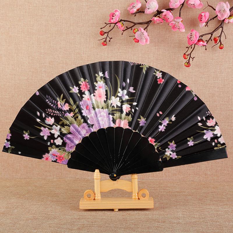 1 шт. Веер с цветочным узором в винтажном китайском стиле, модный веер для танцев, элегантный и роскошный ручной складной веер, штампованный дизайн