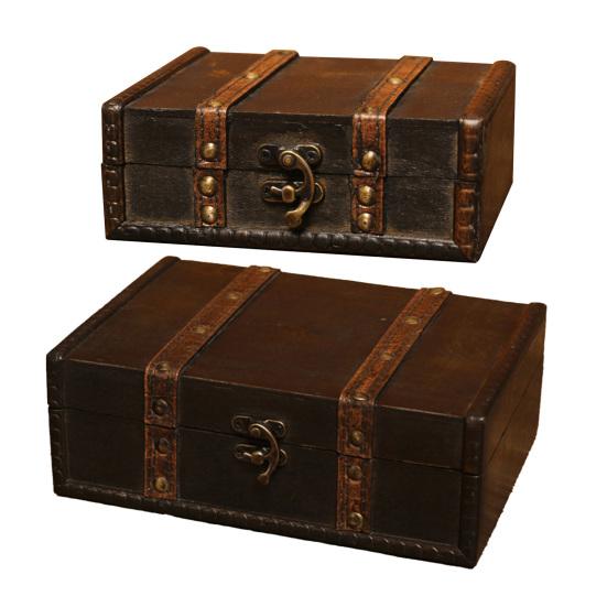 Шкатулка для драгоценностей большой емкости в стиле ретро, ​​деревянный браслет, зажим для волос, брелок для стола