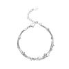 Sterling Silver S925 Silver Bracelet Round Bead Five-pointed Star Double Layer Bracelet Simple Fashion Versatile Fresh Personalized Hand Jewelry