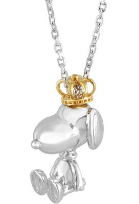 Ограниченный набор ювелирных изделий Crown Snoopy 3D 3D ожерелье кулон фигурка 925 серебро PEANUTS официальный официальный товар [Shinjuku Ginnokura] 360°
