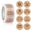 500pcs 1inch Kraft paper Thank You Stickers Seal Labels Small Business Supplies Handmade With Love Stickers Cute Stationery