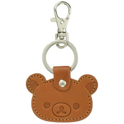 [Ushikubo Crafts] Кожаный брелок Rilakkuma, дизайн лица RK-012 - Милый аксессуар в виде медвежонка