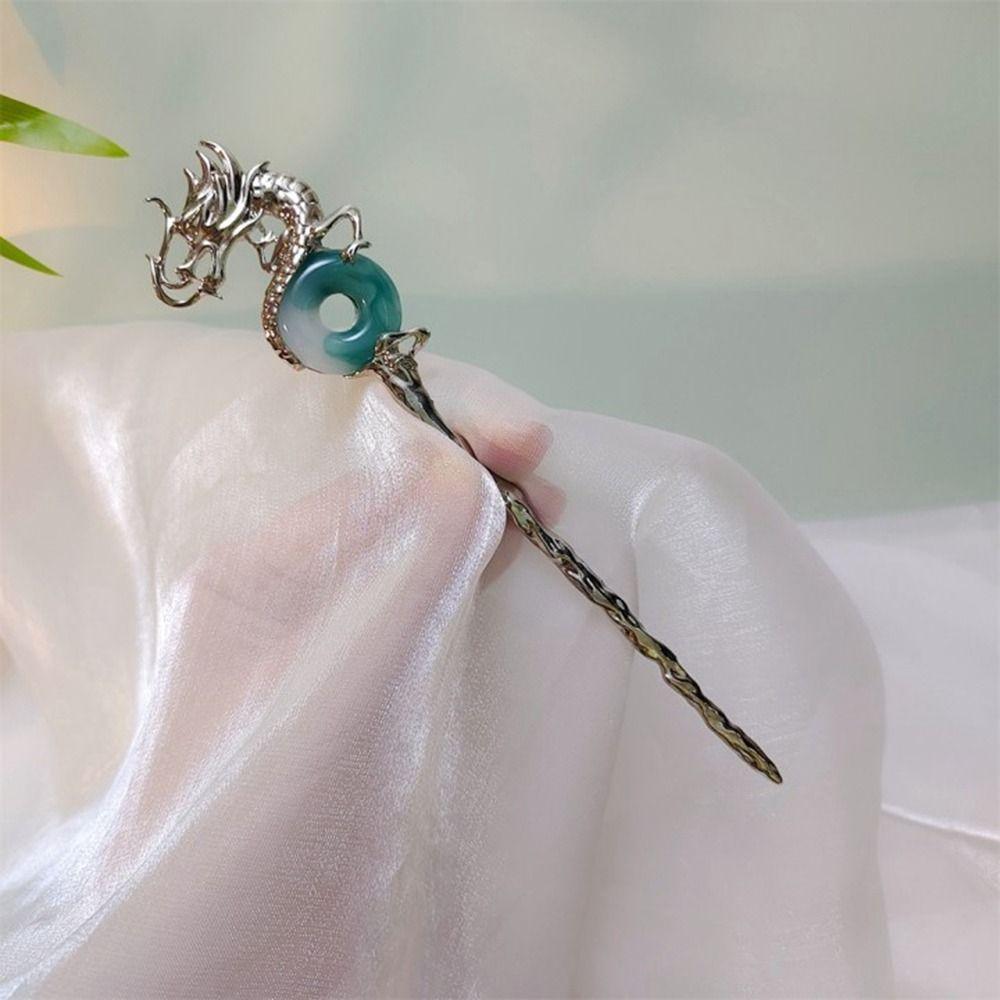 Головной убор Серебряный головной убор в китайском стиле Ханьфу, палочки для волос, металлическая шпилька, старинная шпилька для волос
