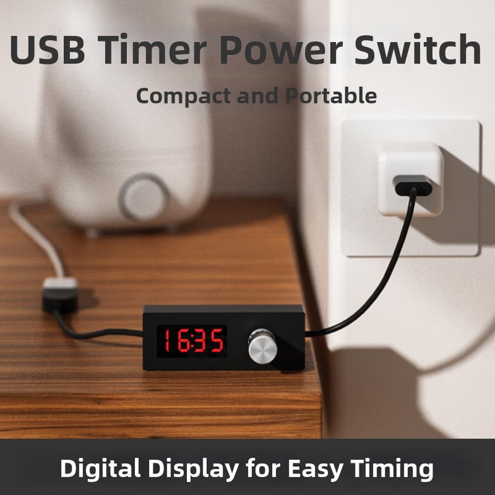 Программируемый таймер-переключатель USB 5 В с регулировкой часов/минут для дома и аквариума, с выключателем питания и цифровым дисплеем