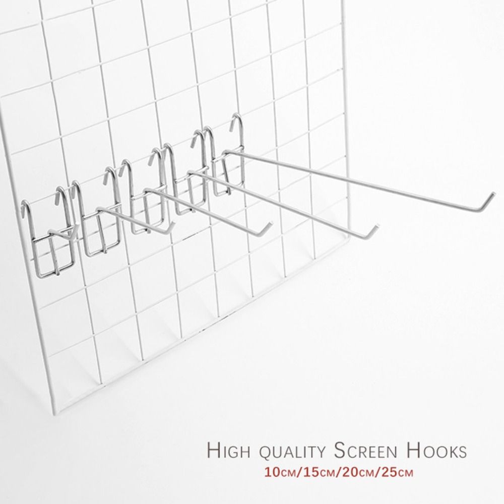 Supermarket Screen Hooks 5-25cm Store Organizer Durable Grid Hooks  For Screen Grid
