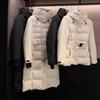Yu Yan, white goose down Internet celebrity three-proof down jacket women's winter new short waist and thin high-end ski jacket
