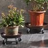 Metal Plant Caddy with Wheels Heavy Duty 360-degree Rolling Plant Dolly Stand Round Wheeled Planter Roller Base for Potted Tree Flower